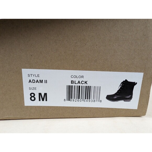 Weatherproof Vintage Adam II Duck Boots Mens 8 M Black Faux Leather Shoes NWB main image 4